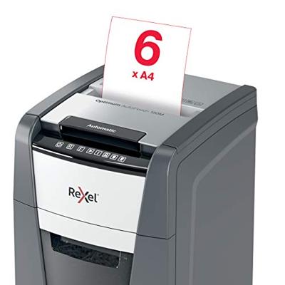 Rexel Optimum AutoFeed+ 150M Papierversnipperaar 150 vellen Micro cut 2 x 15 mm P-5 44 l Ook geschikt voor Paperclips, Nietjes, Creditcards