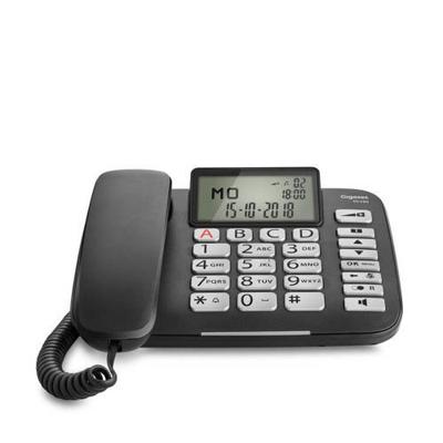 Gigaset DL580 zwart, draadloze senioren telefoon - tafeltelefoon met extra eenvoudige bediening en verlicht kleurendisplay