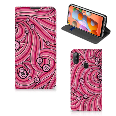 Samsung Galaxy M11 | A11 | Bookcase | Swirl Pink Samsung Galaxy M11 | A11 | Bookcase | Swirl Pink