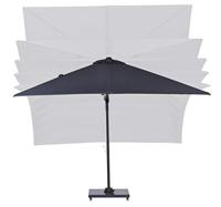 Hawaii zweefparasol 300x300 cm. - Donker grijs - thumbnail