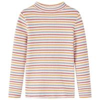 VidaXL Kindershirt met lange mouwen 104 gestreept ecru - thumbnail