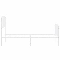 Bedframe met hoofd- en voeteneindemetaal wit 90x200 cm - thumbnail