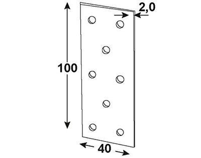 Connex Verbindingplaat 95X40X2 25St Vz - HVG1550