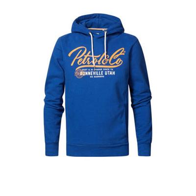 50% korting - Petrol Industries Heren Hoodie met logoartwork Blauw - S
