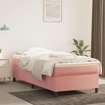 Boxspring met matras fluweel roze 90x200 cm