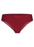 Secrets Brazilian slip met kant - Colours - Kanten lage brazilian dames slip - naadloos - S - Rood - Onderbroek - Ondergoed - S - Onderbroek - - S - thumbnail