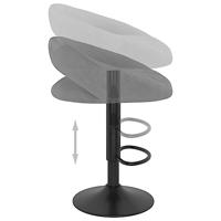 Barkrukken 2 st fluweel lichtgrijs - thumbnail