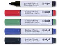 Sigel Glasmarker GL711 Zwart, Blauw, Rood, Groen GL711 5 stuks/pack - thumbnail