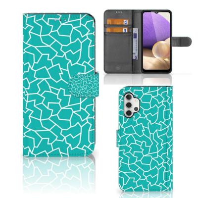 Samsung Galaxy A32 4G Hoesje Cracks Blue | Portemonnee hoesje