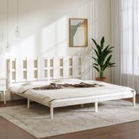 Bedframe zonder matras massief grenenhout wit 200x200 cm - thumbnail