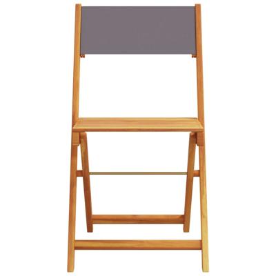 Tuinstoelen 6 st inklapbaar massief hout en stof antracietkleur