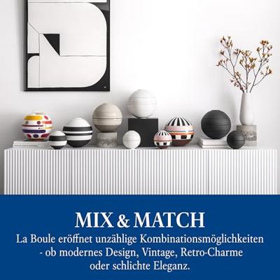 Villeroy & Boch Serviesset La Boule - Zwart / Wit - 7-delig / 2 personen - 2x kom, 2x schaal, 2x universeel bord, 1x serveerschaal