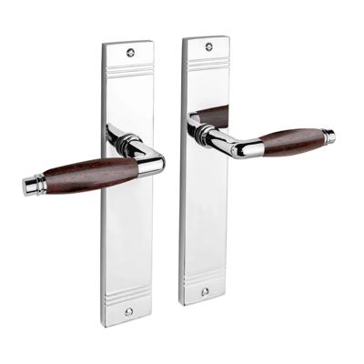 De Oude Deurklink Deurklink Retro palissander glanzend nikkel op schild De Oude Deurklink Deurklink Retro palissander glanzend nikkel op schild