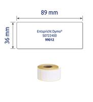 Avery-Zweckform Rol met etiketten Compatibel vervangt DYMO, Seiko 99012, S0722400 89 x 36 mm Papier Wit 520 stuk(s) Permanent hechtend Adresetiketten AS0722400 - thumbnail