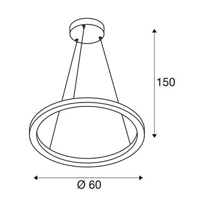 SLV ONE 60 1002910 LED-hanglamp LED vast ingebouwd 25 W Wit SLV ONE 60 1002910 LED-hanglamp LED vast ingebouwd 25 W Wit