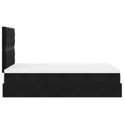 Ottoman bed met matrassen 120x200cm fluweel zwart