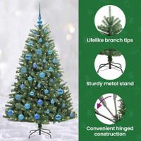 VidaXL Kunstmatige inklapbare kerstboom groen 150 cm pvc en metaal - thumbnail