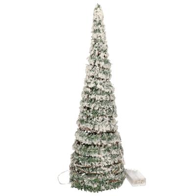 Cbd Decoratieboom Besneeuwd Groen - Kerstverlichting - 60 cm Warm Wit 30 led