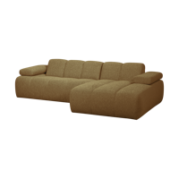 Woood Mojo chaise longue bank rechts bouclé Geel/Bruin Melange - thumbnail