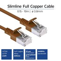 ACT Bruine 0,5 meter LSZH U/FTP CAT6A datacenter slimline patchkabel snagless met RJ45 connectoren - thumbnail