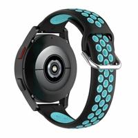Siliconen sportbandje met gesp - Zwart + blauw - Garmin Vivoactive 6 / Vivoactive 5 / Vivoactive 3 - thumbnail