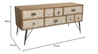 Tv-meubel DKD Home Decor 120 x 40 x 61 cm Spar Natuurlijk Metaal Wit - thumbnail