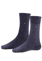 Tommy Hilfiger Men Small Stripe Sock Antraciet 2-Pack-43/46 - thumbnail