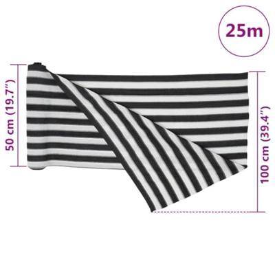 Privacynet 75 g/m 1x25 m HDPE antracietkleurig en wit - thumbnail