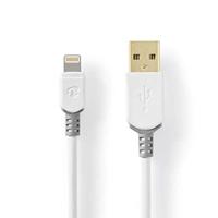 Nedis Lightning Kabel | Apple Lightning 8- Pins naar USB-A Male | 1 m | Grijs / Wit | 1 stuks - CCBW39300WT10 CCBW39300WT10 - thumbnail