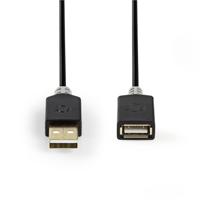 Verlengkabel USB 2.0 | A male - A female | 2,0 m | Antraciet - thumbnail