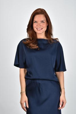 Sea Me Happy top Mercedes Satin Crepe night blue