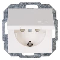 Kopp stopcontact met randaarde, kinderbeveiliging en klapdeksel - thumbnail