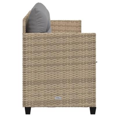 Ligbed met kussenspoly rattan beige Ligbed met kussenspoly rattan beige