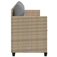 Ligbed met kussens poly rattan beige - thumbnail