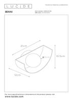 Lucide BENNI - Wandlamp - 1xG9 - Zwart - thumbnail