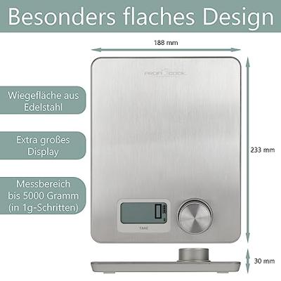Profi Cook PC-KW 1263 Keukenweegschaal Digitaal Weegbereik (max.): 5000 g RVS
