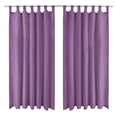 VidaXL Micro-satijnen gordijnen met lussen 140x245 cm lila 2 st