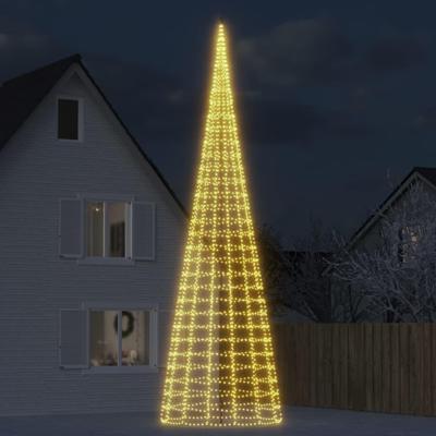 VidaXL Led-kerstboom aan vlaggenmast 3000 leds warm wit 800 cm
