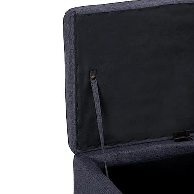 Bankje met opbergvak 116 cm polyester donkergrijs