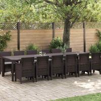13-delige tuinset met kussens Bruin Poly Rattan - thumbnail