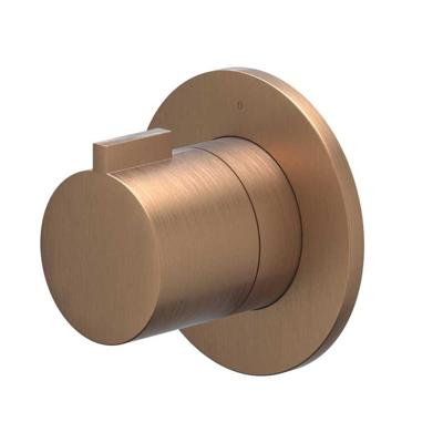 Afbouwdeel IVY Pact Flow-Through Stopkraan Symmetry Met Rond Rozet Geborsteld Mat Koper PVD IVY