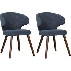 vtwonen Eetkamerstoel 'Cape' kleur Blauw Gemeleerd