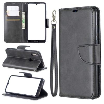 Retro Lambskin textuur zuivere kleur horizontale Flip PU lederen case voor voor Huawei Y6 2019 & Y6 Pro 2019 met houder & kaartsleuven & portemonnee