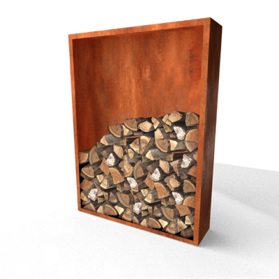 Egura Cortenstaal Houtopslag met achterwand 1500 x 385 x 2000 mm Geroba - Geroba Egura Cortenstaal Houtopslag met achterwand 1500 x 385 x 2000 mm Geroba - Geroba