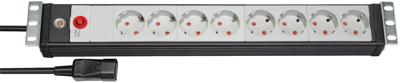 Brennenstuhl premium-line 19" stekkerdoos 8-voudig stekkerdoos (zwart/lichtgrijs, 3 meter)