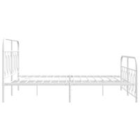 Bedframe met hoofd- en voeteneinde metaal wit 150x200 cm - thumbnail
