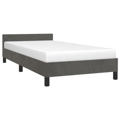 Bedframe zonder matras 90x200 cm fluweel donkergrijs