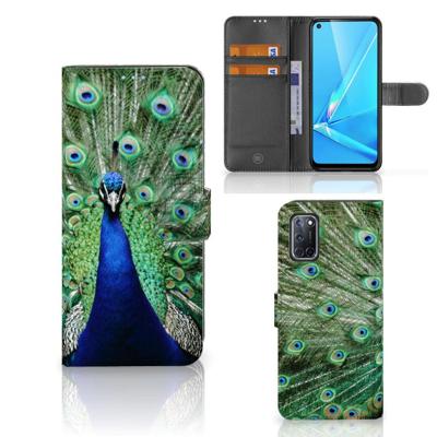 OPPO A72 | OPPO A52 | Telefoonhoesje | Met pasjeshouder | Pauw