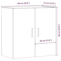 Wandkast 60x31x60 cm bewerkt hout artisanaal eikenkleurig - thumbnail