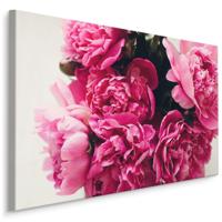 Schilderij - Boeket van Pioen rozen , print op canvas, premium print , Wanddecoratie - thumbnail